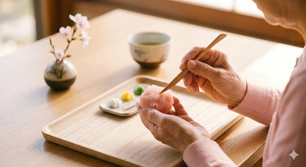 和菓子づくりの様子